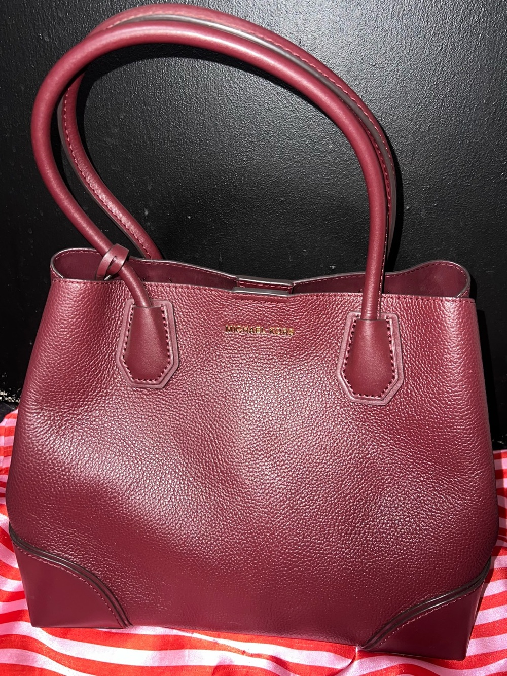 Michael Kors Mercer Gallery Medium Leather Satchel in Oxblood